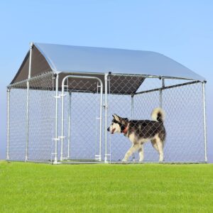 Dog fence with roof